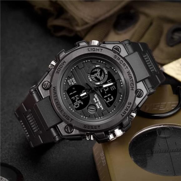 Men's Watches Sports Outdoor Waterproof Military Watch Date Multi Function LED - Picture 5 of 6